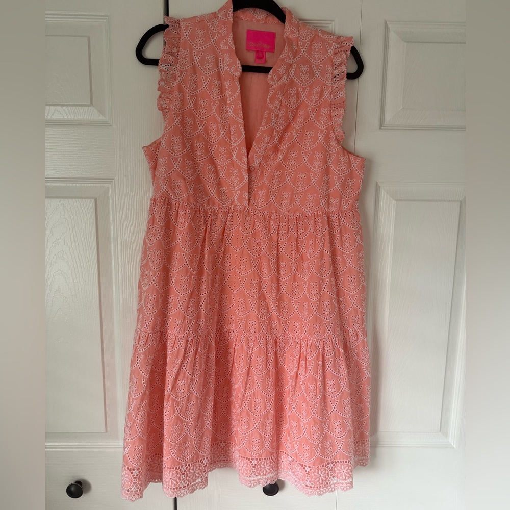 Lilly Pulitzer Coral Eyelet Dress